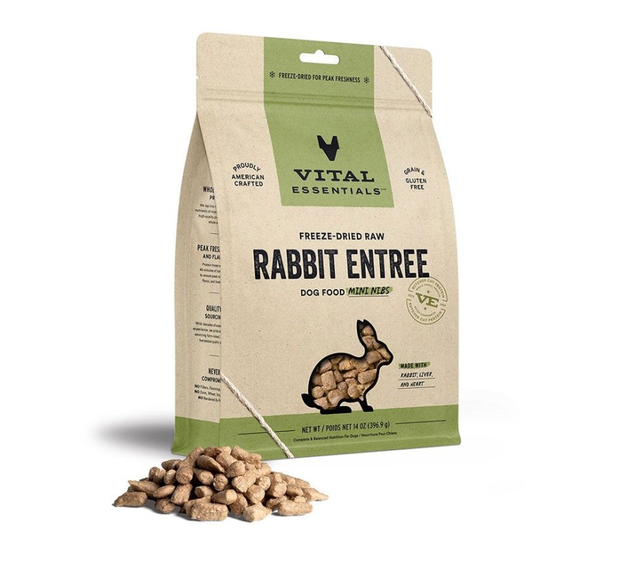 Pet Food Vital Essentials | Vital Essentials® Freeze-Dried Raw Rabbit Entree Dog Food Mini Nibs, 14 Oz