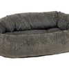 Beds, Crates, Etc. Bowsers Pet Products | Donut Bed Pewter Bones Microvelvet