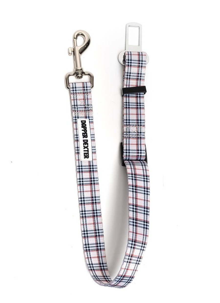 Travel DAPPER DEXTER | Tan Plaid - Dog Seat Belt Restraint