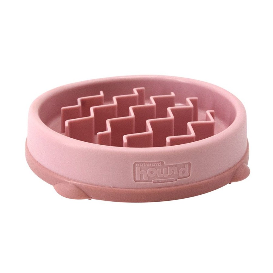 Bowls & Feeding Supplies Outward Hound® | Fun Feeder Slo-Bowl - Pink Wave Sm