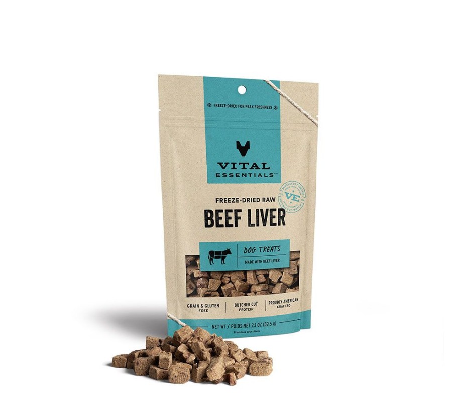 Treats Vital Essentials | Vital Essentials® Freeze-Dried Beef Liver Dog Treats, 2.1 Oz