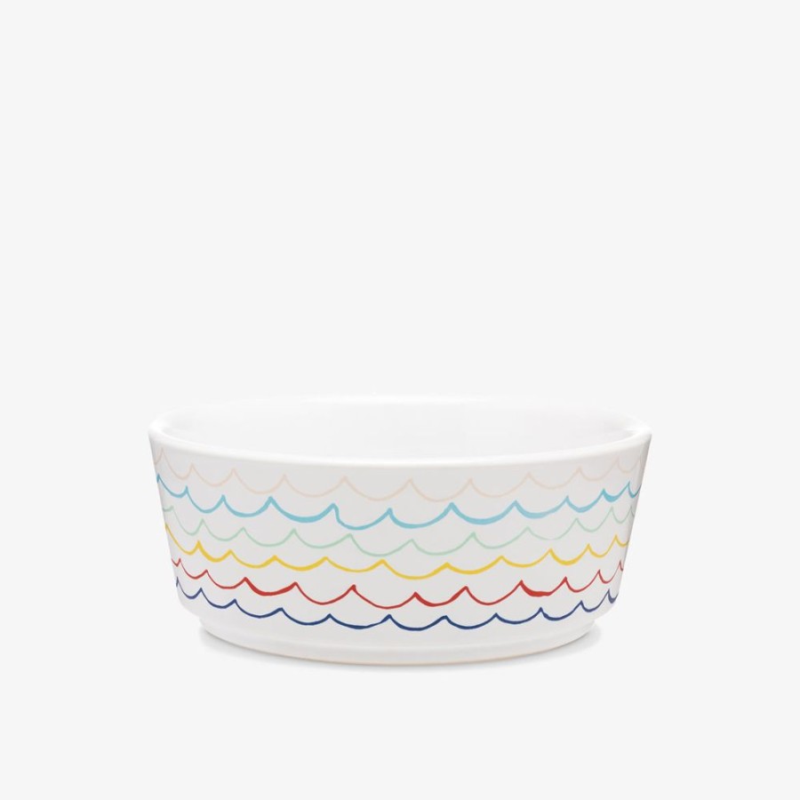 Bowls & Feeding Supplies Waggo | Sketched Wave Nautical Bowl