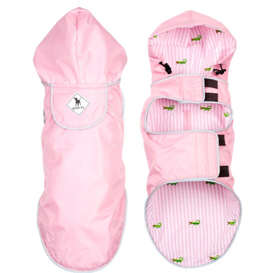 Pet Apparel The Worthy Dog | Pink/Alligator Seattle Slicker Jacket