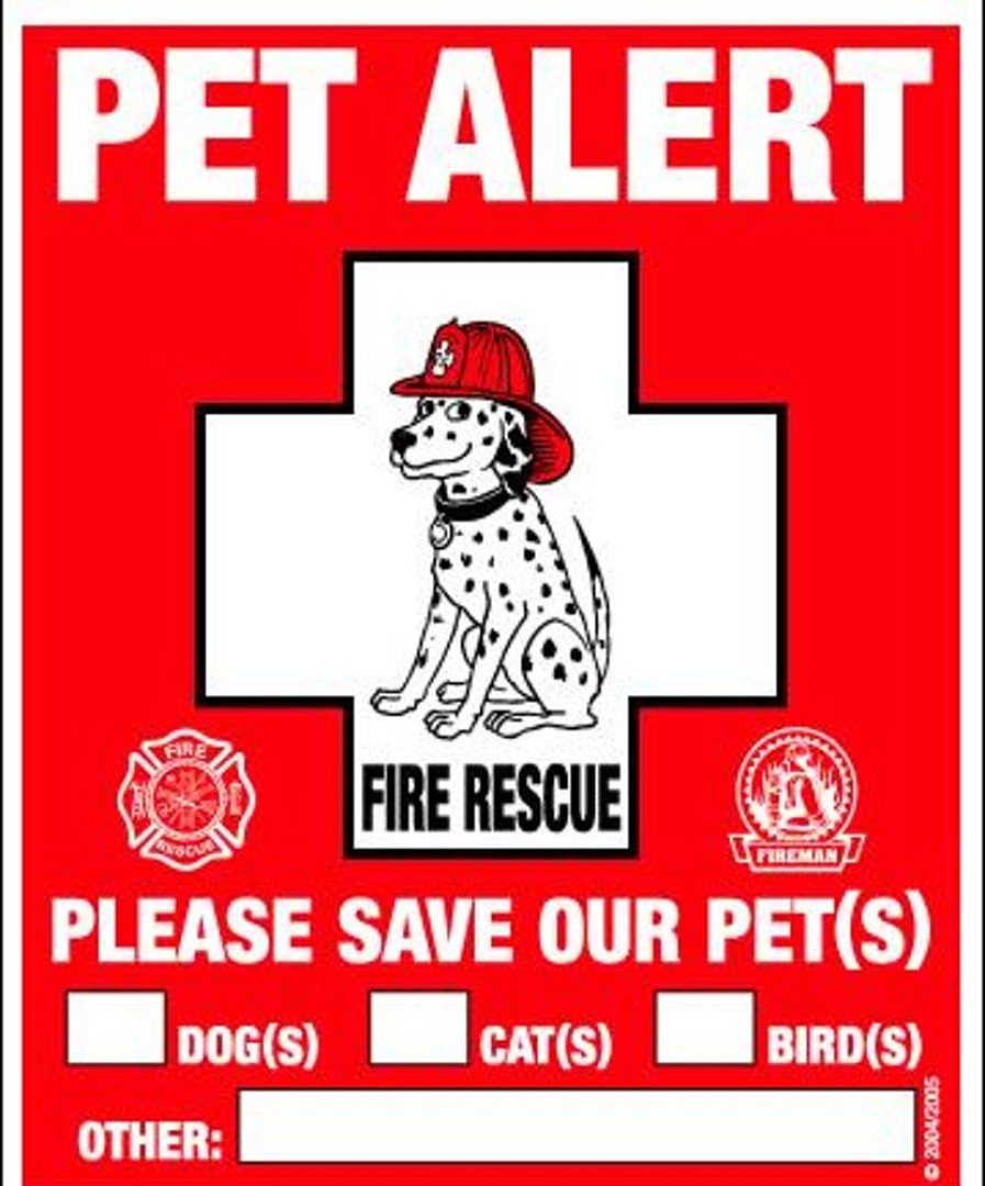 Health & Safety Pet Safety Alert | Rescue Rover Pet Safety Window Decal 2Pk