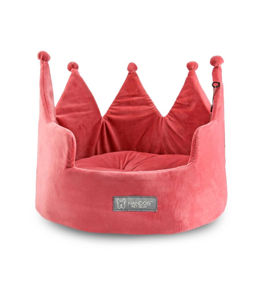 Beds, Crates, Etc. Nandog Pet Gear | Crown Bed Micro Plush Pink