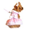 Pet Apparel (Continued) Doggie Design, Inc. | Pink Polka Dot And Lace Dog Dress Set With Leash