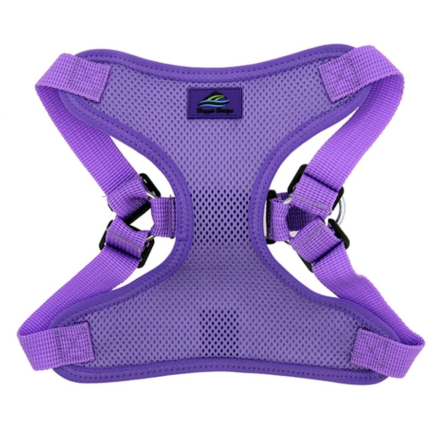 Harnesses Doggie Design, Inc. | Solid Color Mesh Wrap And Snap Choke Free Step In Harness - Paisley Purple