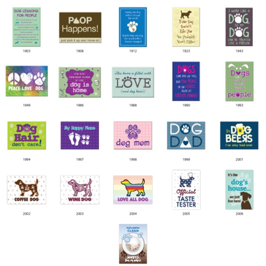 Retail Solutions dog speak | Dog Magnet Assortment - Includes 4 Each Of 12 Top Selling Designs And Silver Display Board!