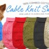 Pet Apparel (Continued) Doggie Design, Inc. | 100% Combed Cotton Cable Knit Dog Sweater - Solids