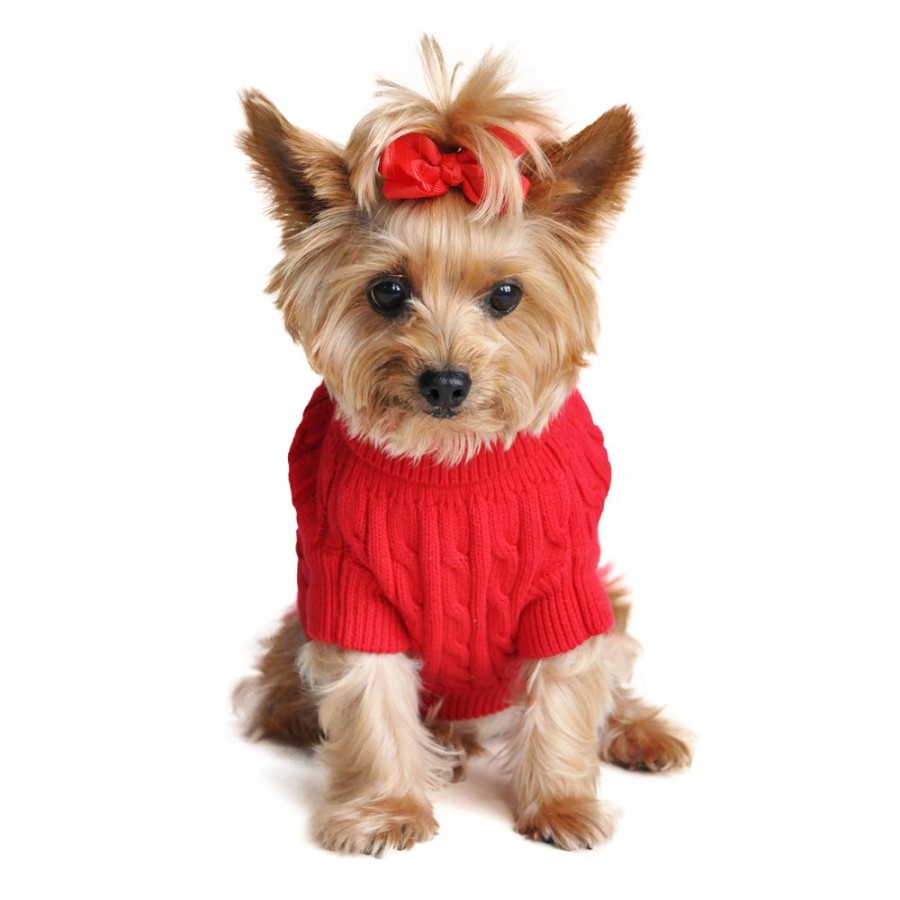 Pet Apparel (Continued) Doggie Design, Inc. | 100% Combed Cotton Cable Knit Dog Sweater - Solids