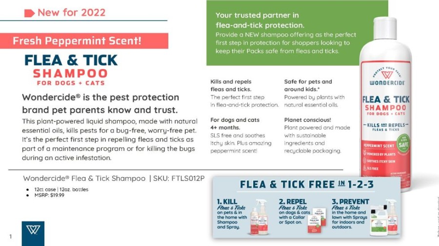 Grooming & Shampoos Wondercide | Flea & Tick Shampoo For Dogs + Cats - 12Oz. Liquid Shampoo - Peppermint By Wondercide