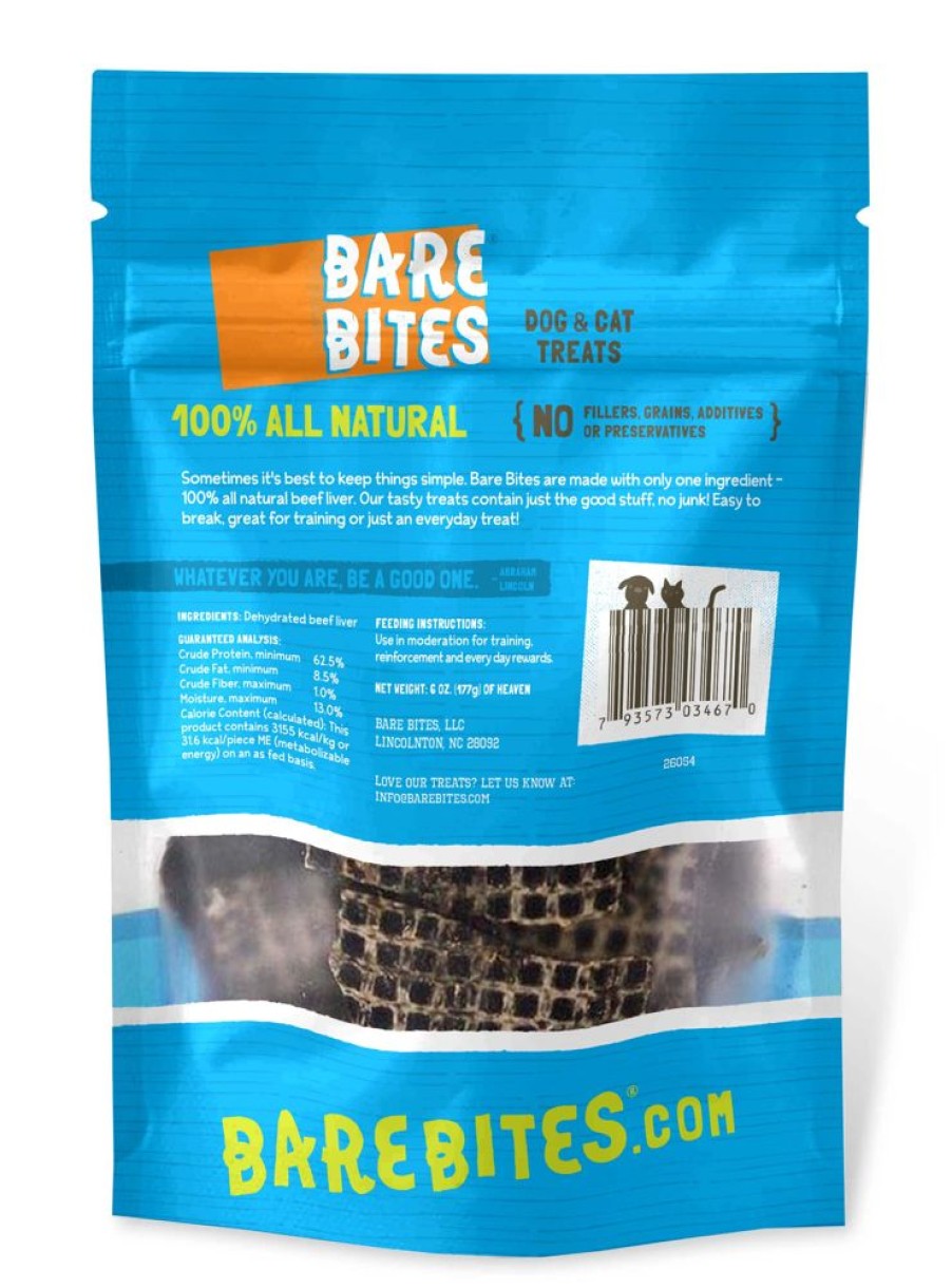 Treats Bare Bites | 6 Oz. Bare Bites Beef Liver Treats - Item #26054