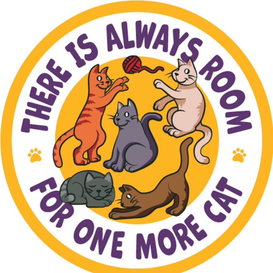 For The Home dog speak | Always Room For One More Cat - 3" Sticker