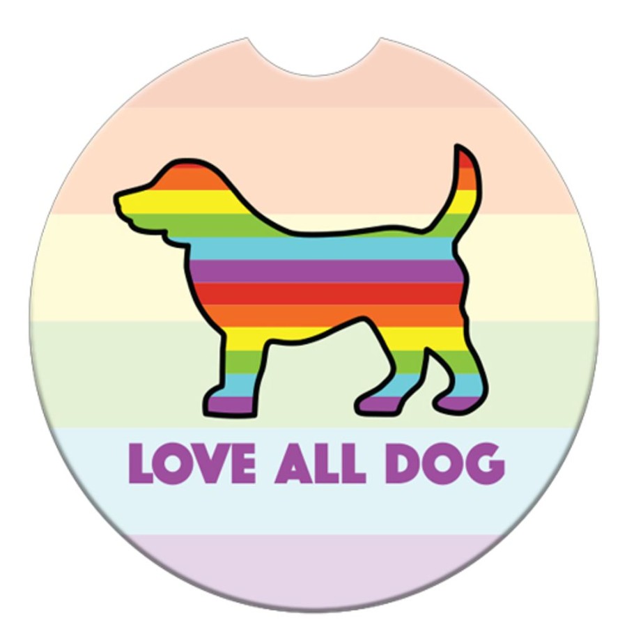 Travel dog speak | Love All Dog - Car Coaster