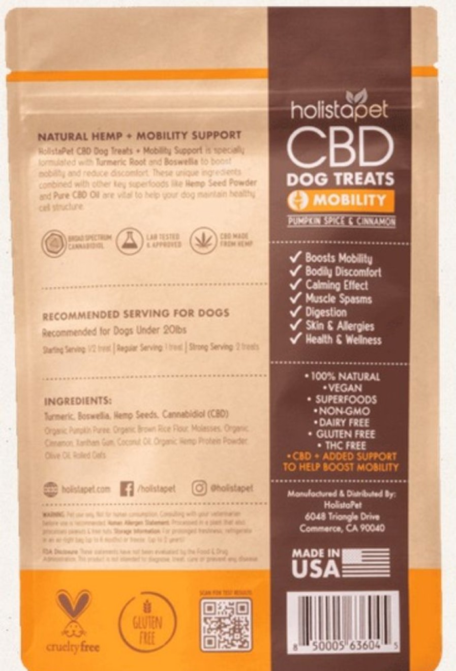 Treats HolistaPet | Holistapet Cbd Dog Treats Mobility Formula 5Mg And 10Mg Per Treat - Pumpkin Spice