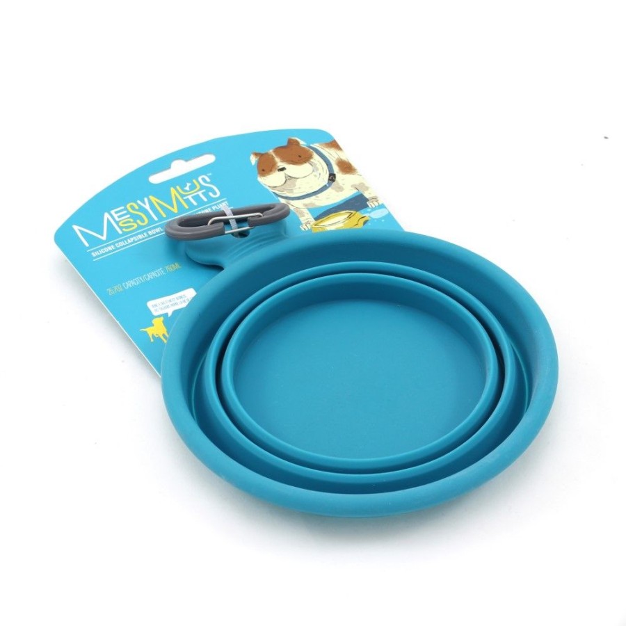 Travel Messy Mutts™ | Messy Mutts Silicone Collapsible Bowl Blue