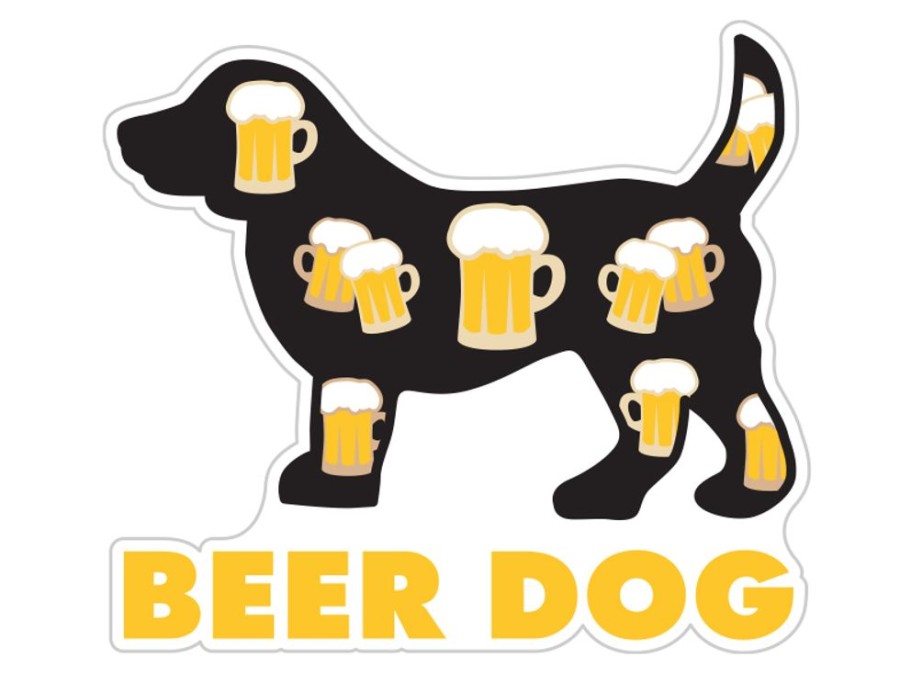 For The Home dog speak | Beer Dog - 3" Sticker