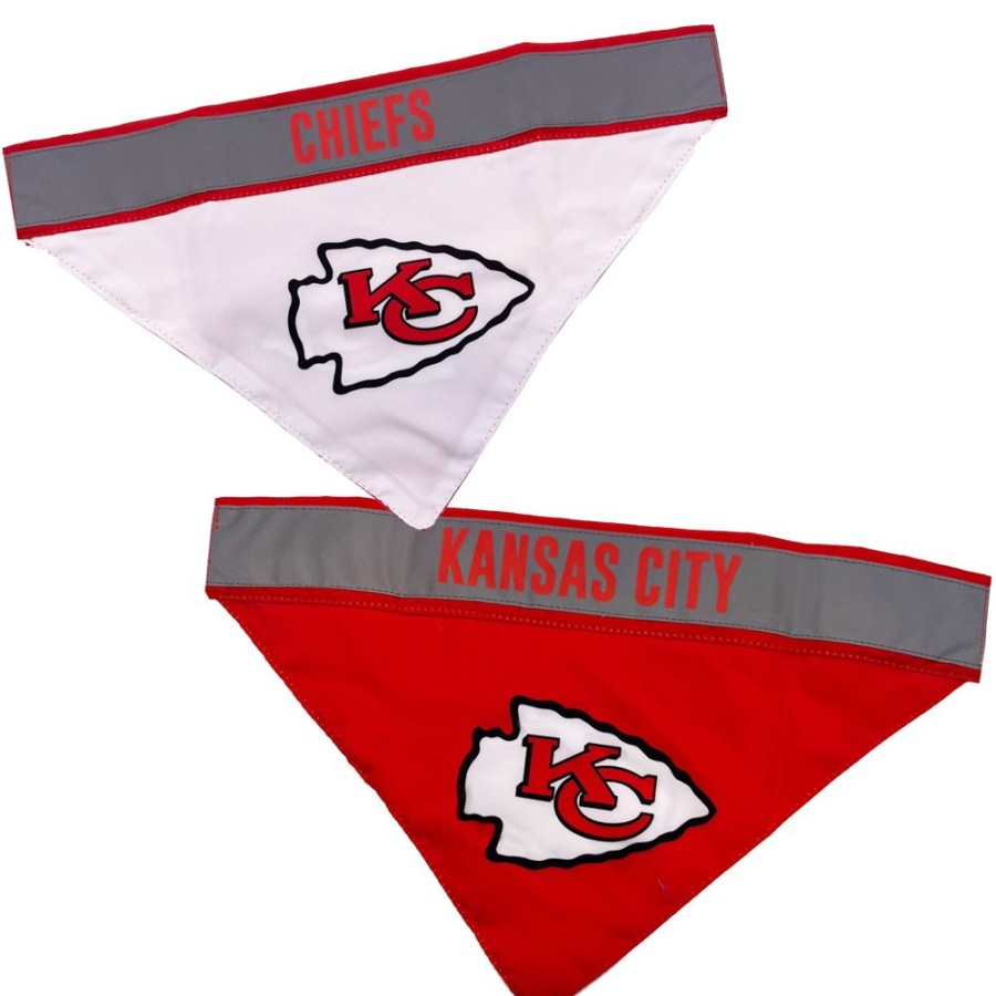 Collars, Leads & Accessories Pets First, Inc. | Kansas City Chiefs Reflective Reversible Bandana