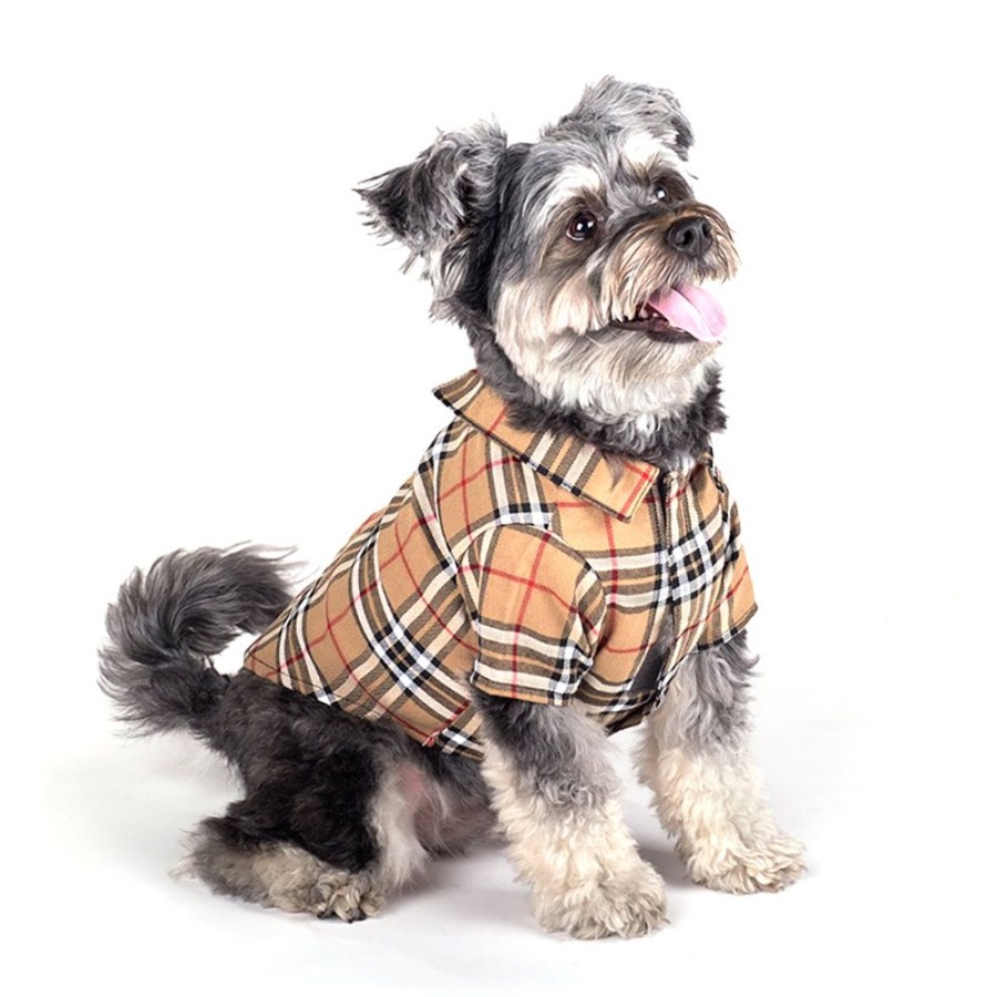 Pet Apparel (Continued) The Worthy Dog | Tan Plaid Shirt