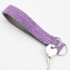 Stuff For Humans Mimi Green | Eggplant Purple Linen Wristlet Key Fob