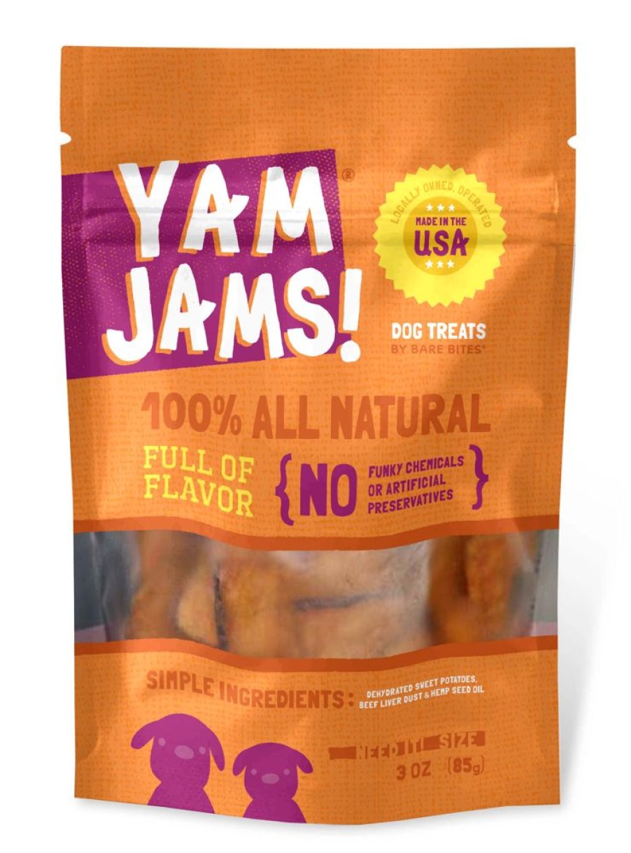 Treats Bare Bites | 3 Oz. Yam Jams! Sweet Potato, Hemp Seed Oil & Liver Treats - Item# 23031