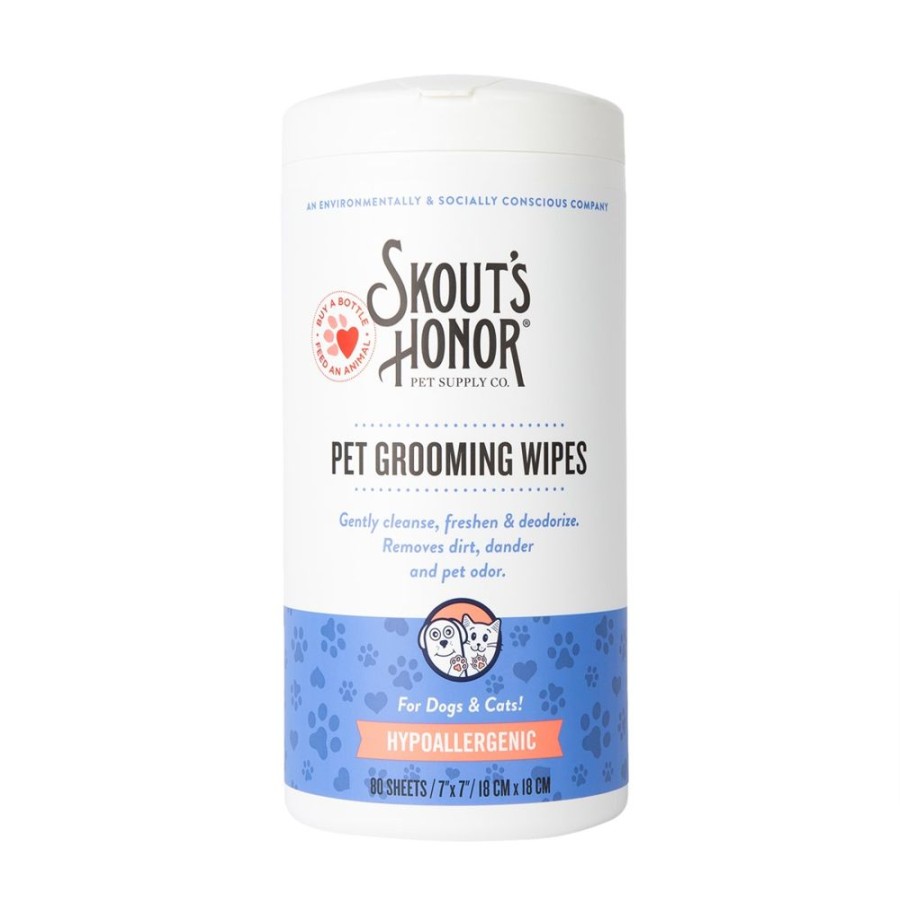 Grooming & Shampoos Skout’s Honor | Skout'S Honor Pet Grooming Wipes For Dogs & Cats 80Ct