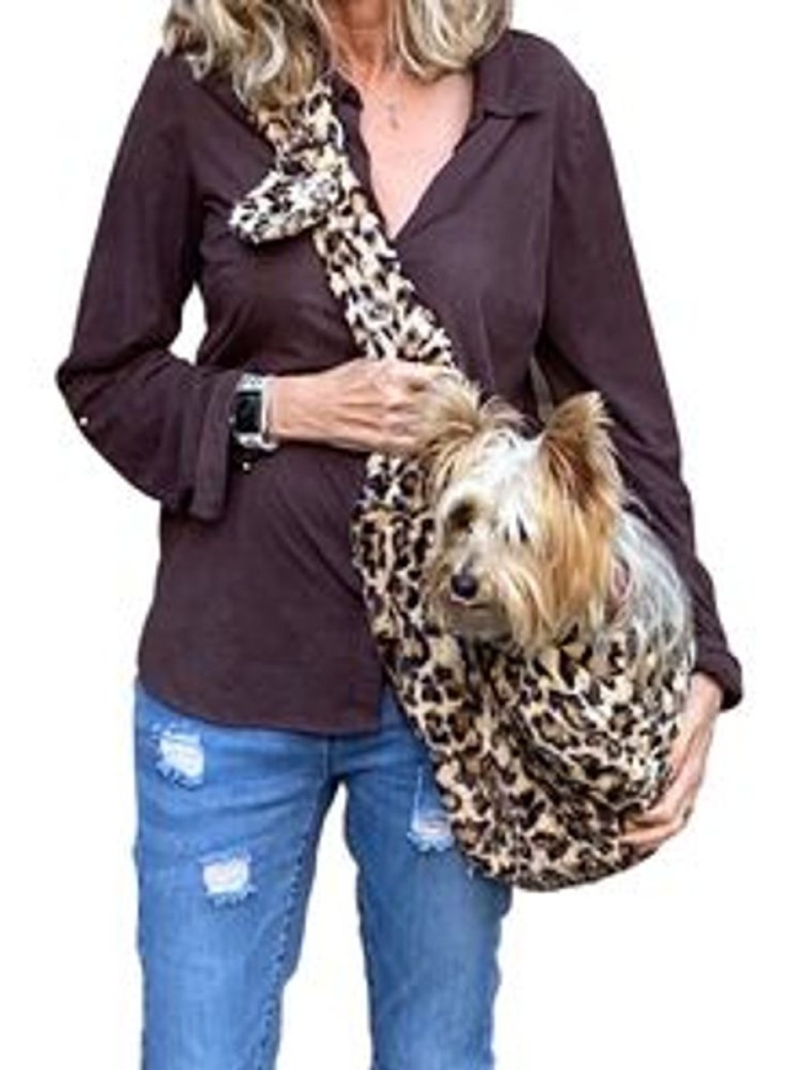 Totes & Carriers Dog Squad | Adjustable Furbaby Sling Bag, Leopard Sand