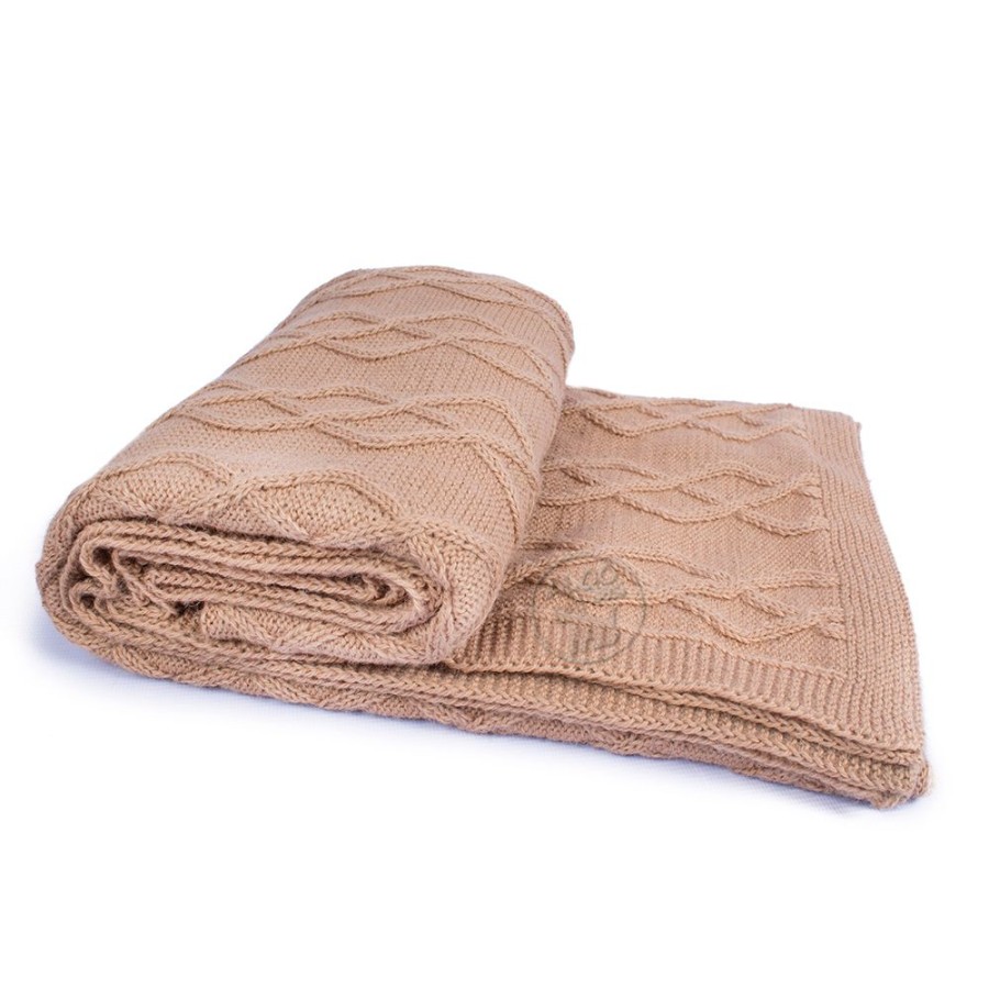 Stuff For Humans Alqo Wasi | Natural Alpaca Knit Blanket (23.5" X 27.5" )