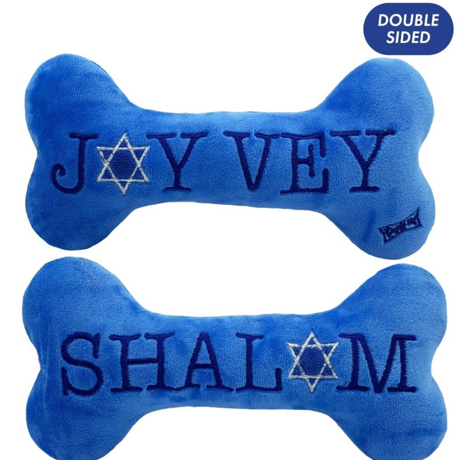 Special Occasion & Holiday Huxley & Kent® | Joy Vey Bone Dog Toy (Double Sided)