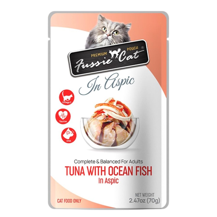 For Cats & Other Critters Fussie Cat | Fussie Cat Premium Tuna With Oceanfish In Aspic 2.47Oz. Pouch