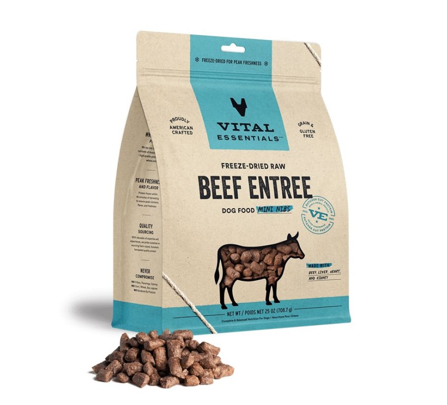 Pet Food Vital Essentials | Vital Essentials® Freeze-Dried Raw Beef Entree Dog Food Mini Nibs, 25 Oz