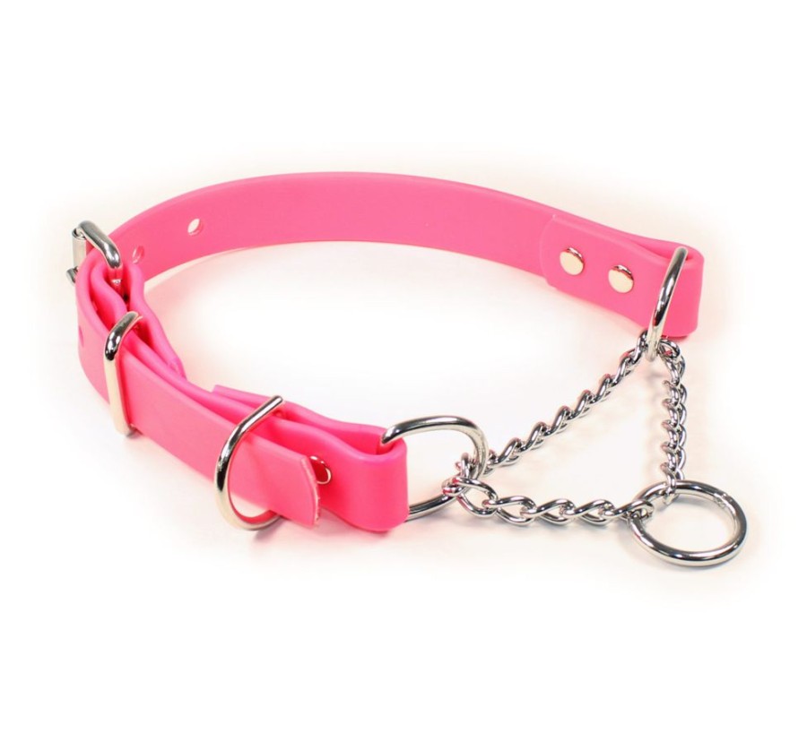 Collars, Leads & Accessories Sleepy Pup | Pink Softgrip Adjustable Martingale Chain Collar