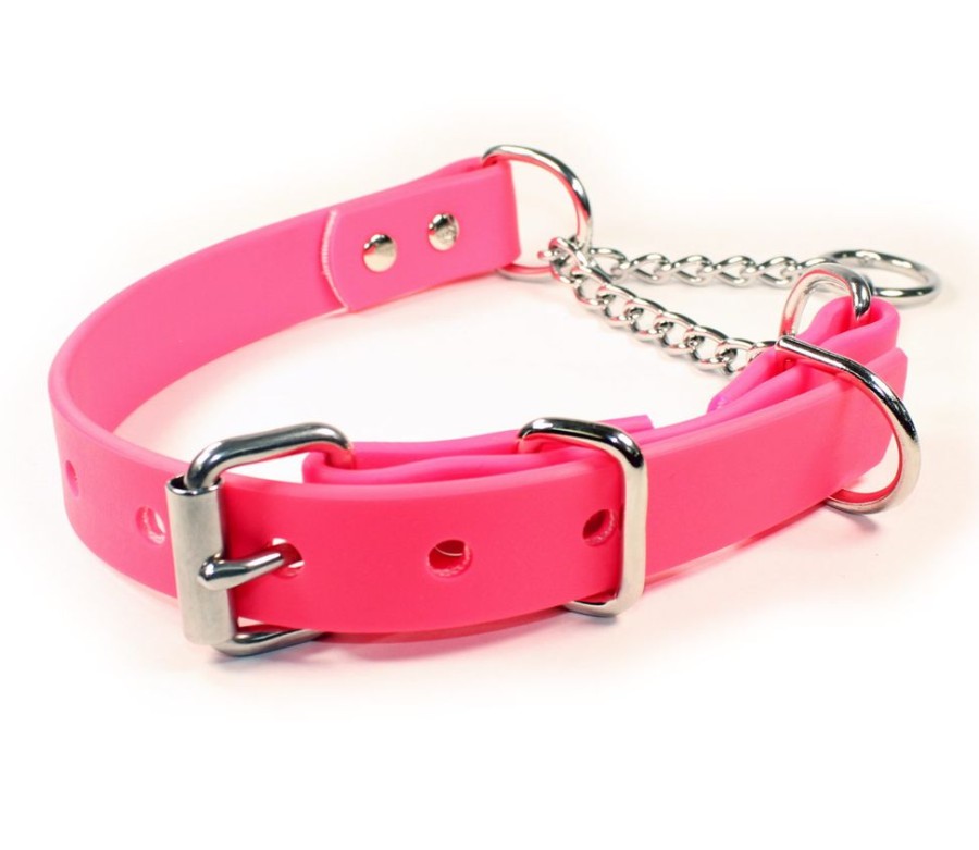 Collars, Leads & Accessories Sleepy Pup | Pink Softgrip Adjustable Martingale Chain Collar