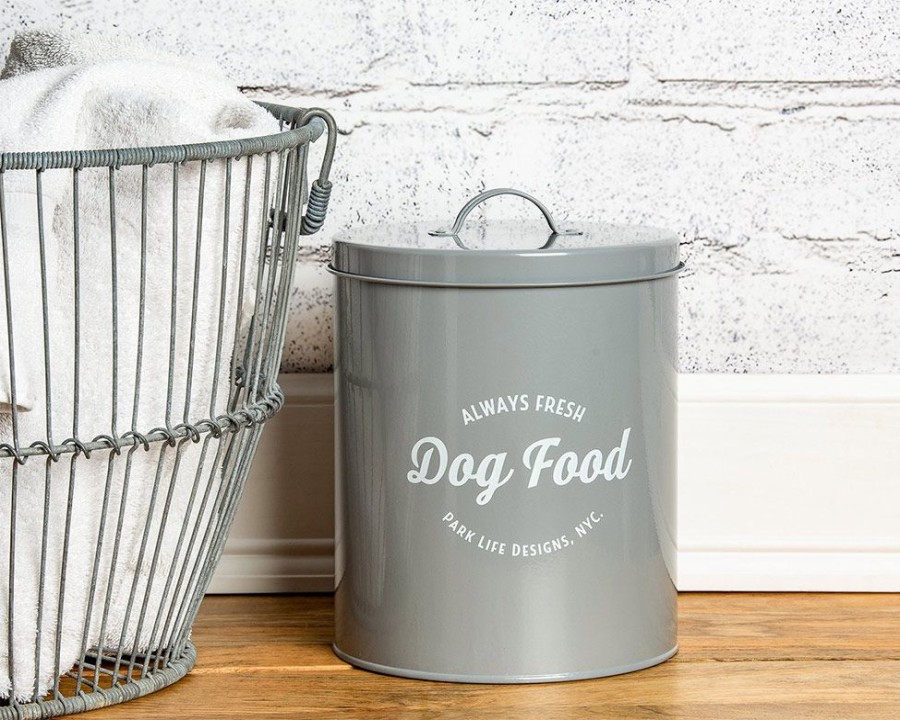 Bowls & Feeding Supplies Park Life Designs | Wallace Grey Food Storage Canister