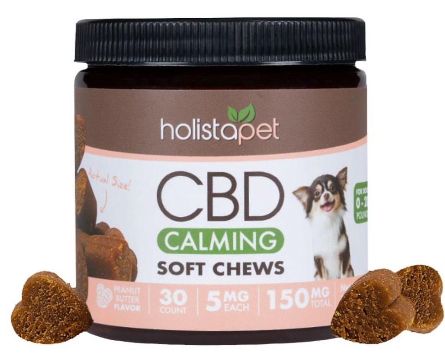 Treats HolistaPet | Holistapet Cbd Dog Soft Chews Calming Formula 5Mg And 10Mg Per Treat - Peanut Butter