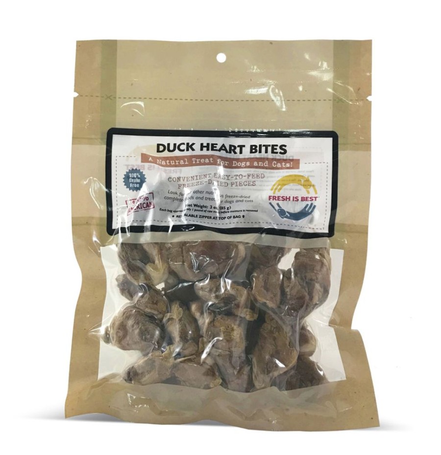 Treats Fresh Is Best | Duck Heart Bites, 3 Oz.