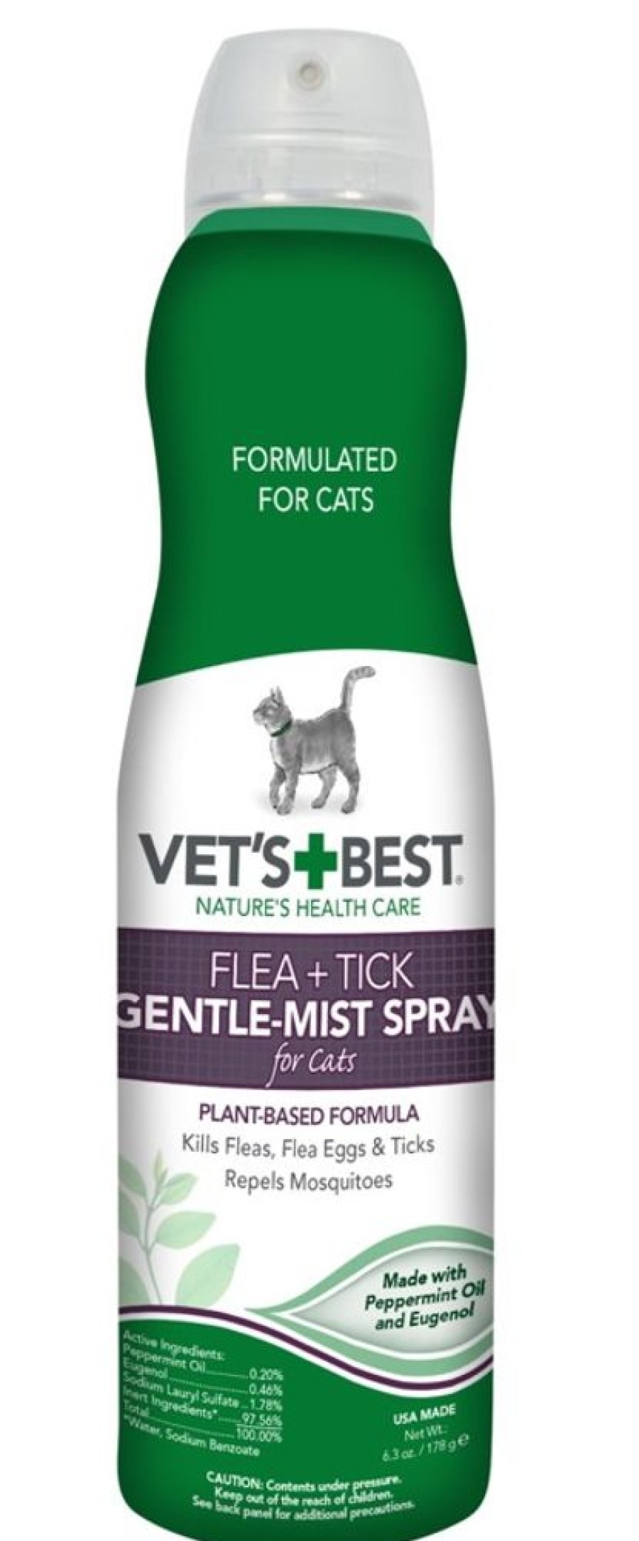 Grooming & Shampoos Veterinarian's Best | Natural Flea + Tick Gentle-Mist Spray For Cats