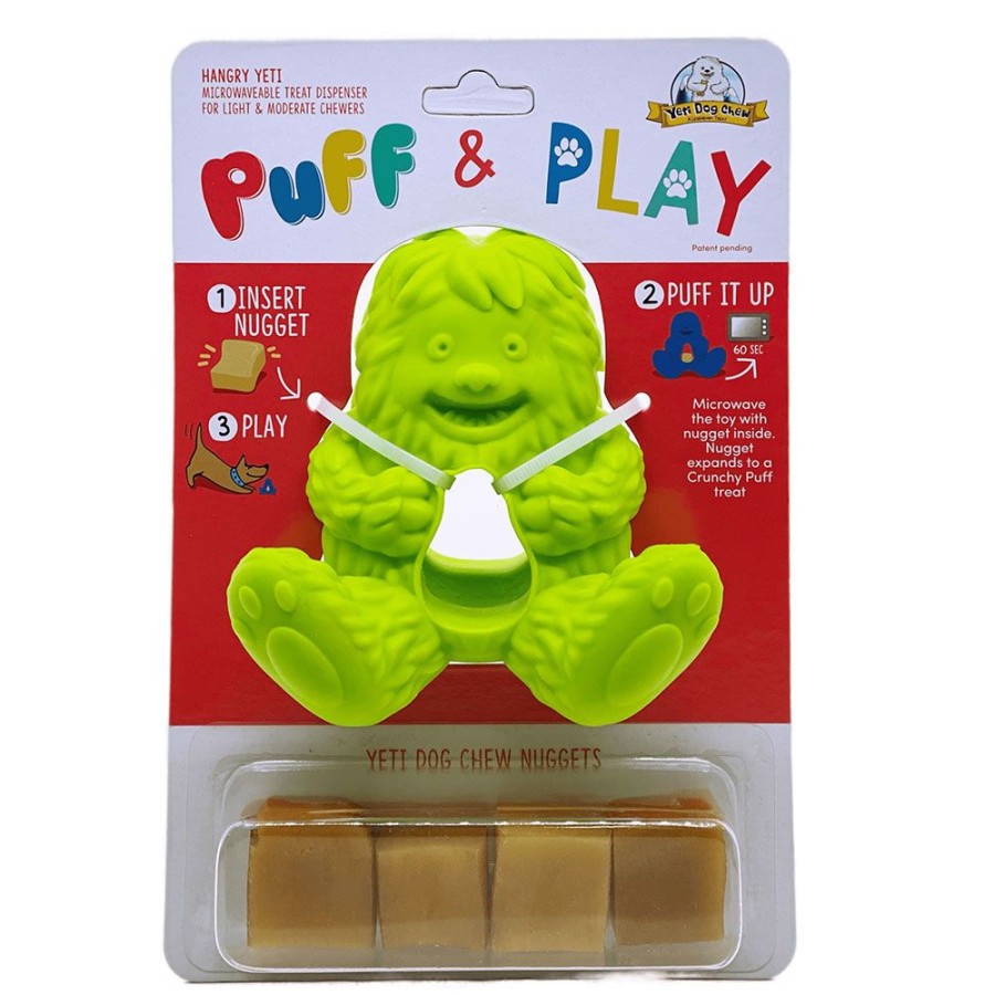 Treats Yeti Dog Chew | Yeti Dog Chew Puff & Play Hangry Yeti Green