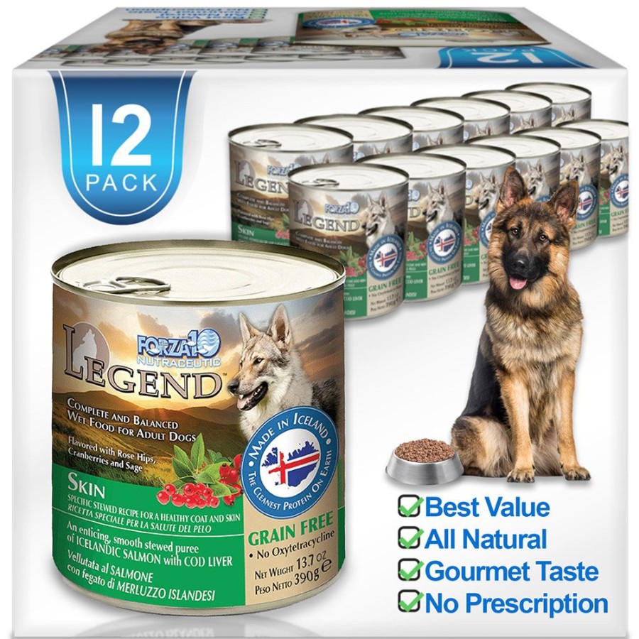 Pet Food Forza10 | Legend Skin Wet, Icelandic Recipe, Grain-Free Canned Dog Food, 13.7Oz. Cans