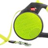 Collars, Leads & Accessories Wigzi, LLC | Reflective Yellow Retractable Gel Leash