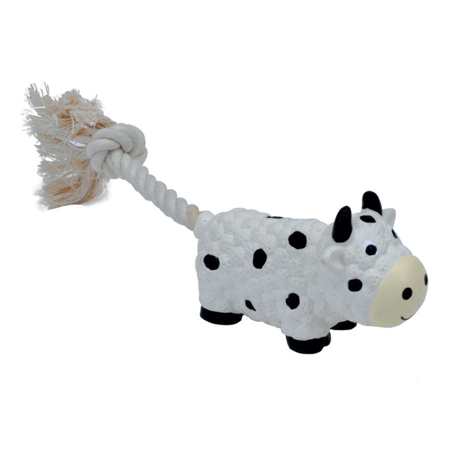 Toys & Playthings Li'l Pals® | 8.5" Cow Li'L Pals® Latex & Rope Toy