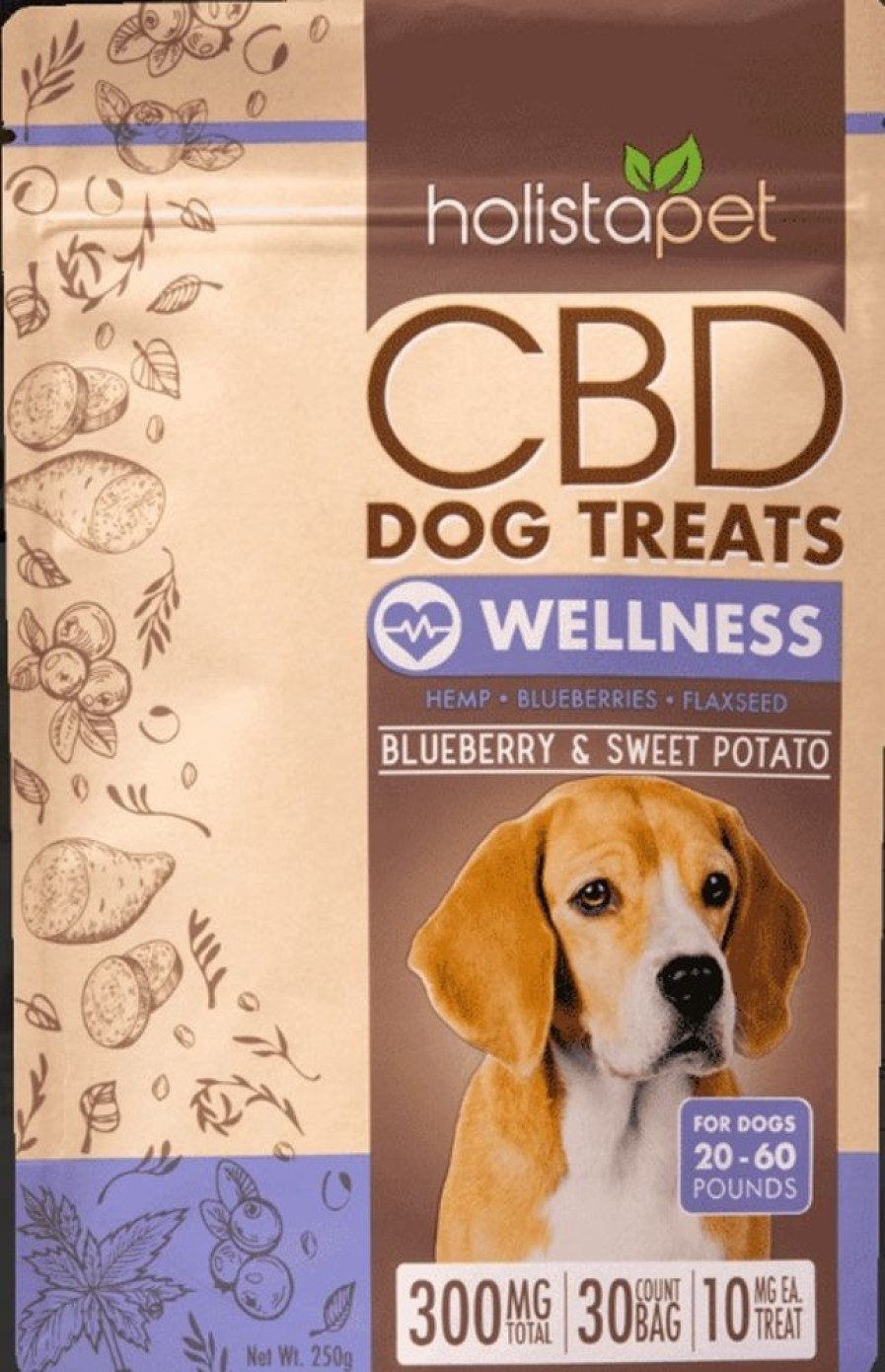 Treats HolistaPet | Holistapet Cbd Dog Treats Wellness Formula 5Mg And 10Mg Per Treat - Blueberry And Sweet Potato