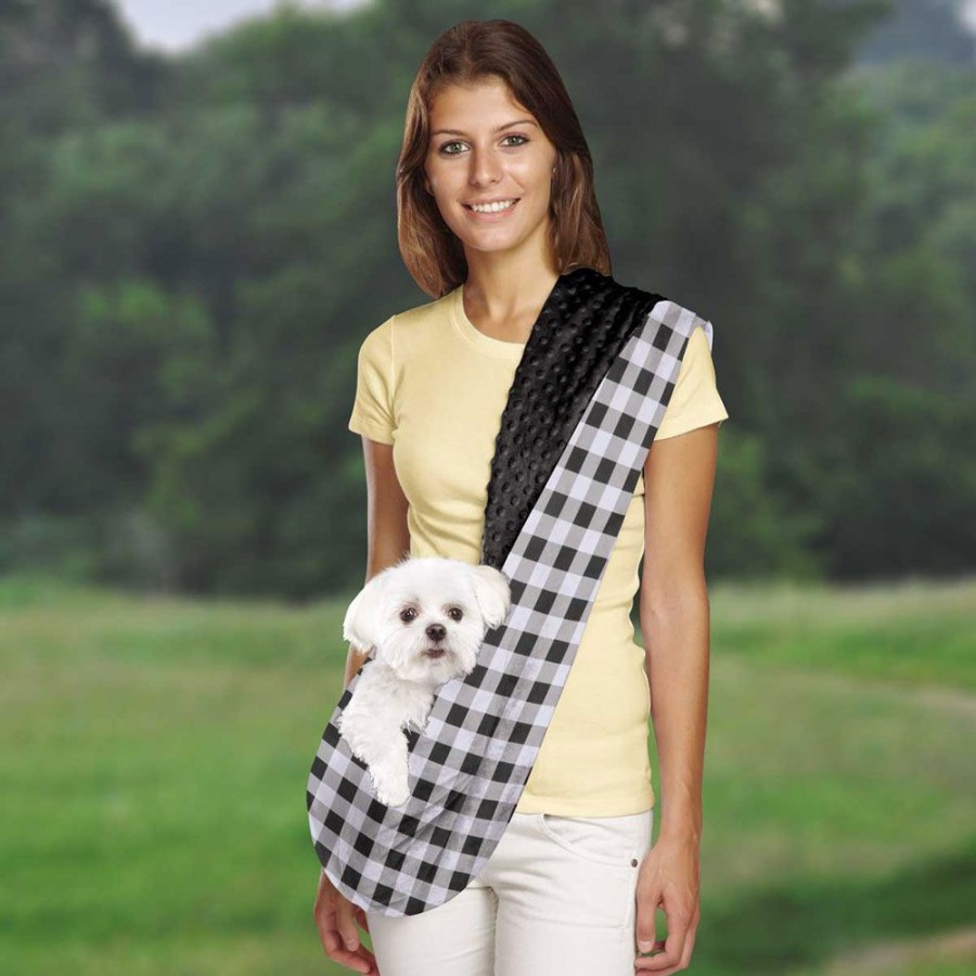 Totes & Carriers Pet Travel Products | Sling | Black Reversible Pet Sling Dog Carrier | Pets Up To 8 Lbs