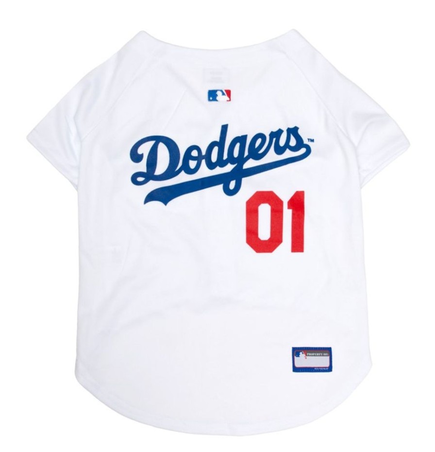 Pet Apparel Pets First, Inc. | Los Angeles Dodgers Dog Jersey - White