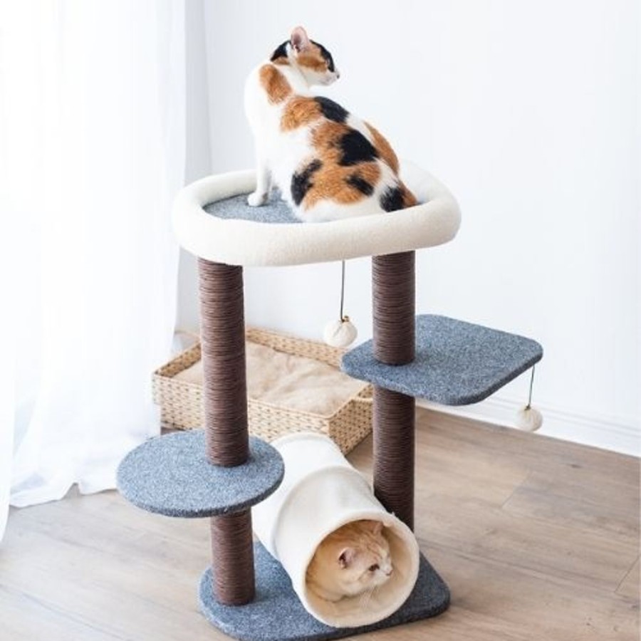 For Cats & Other Critters Petpals | Catry, Lifted Multi-Activity Cat Tree With Tunnel