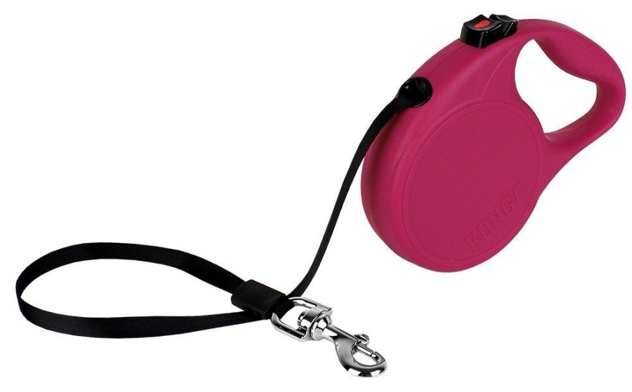 Collars, Leads & Accessories KONG® Leashes | Kong Retractable Leash Trail Fuchsia - 3 Sizes