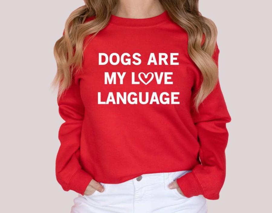 Stuff For Humans Paisley Paw Designs | Sweatshirt | Unisex Crew Neck | Crewneck Sweatshirt, Dogs Are My Love Language