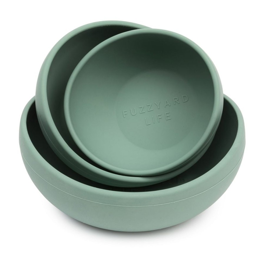 Bowls & Feeding Supplies FuzzYard Life | Silicone Bowl - Myrtle Green M