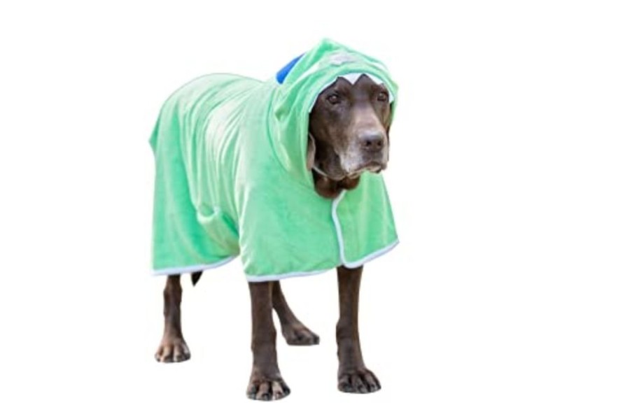 Pet Apparel BoxDog | Microfiber Dog Bathrobe With Monster Hoodie By Boxdog