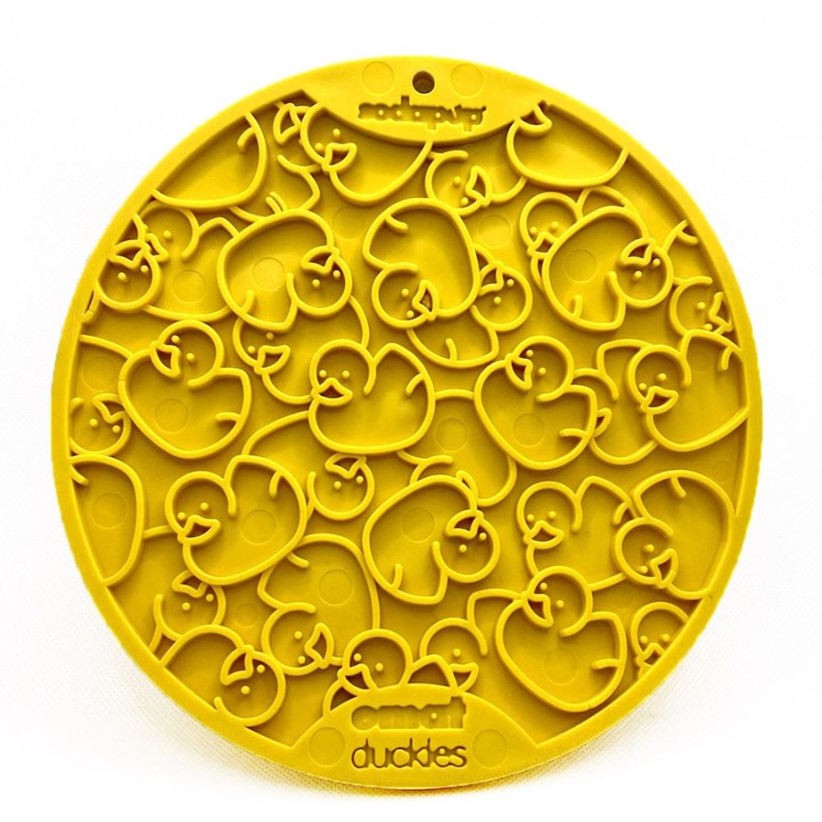 Bowls & Feeding Supplies SodaPup | Duckies Design Emat Enrichment Lick Mat With Suction Cups